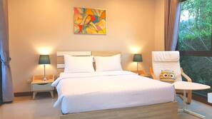 Blackout curtains, rollaway beds, free WiFi, linens