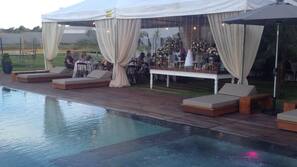 Outdoor pool, open 8:00 AM to 8:00 PM, sun loungers