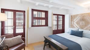 1 bedroom, premium bedding, down comforters, individually decorated