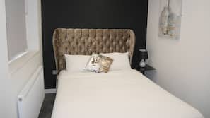 Premium bedding, desk, soundproofing, iron/ironing board