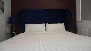 Premium bedding, desk, soundproofing, iron/ironing board