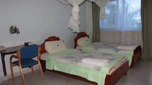 Desk, free WiFi, linens