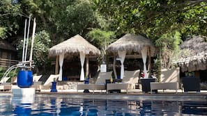 Outdoor pool, open 6:00 AM to midnight, sun loungers