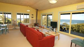 TV, fireplace, DVD player, stereo