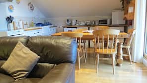 Fridge, microwave, dishwasher, high chair
