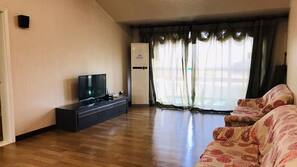 22-inch flat-screen TV with cable channels