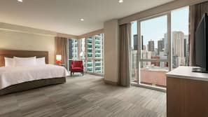 Premium bedding, down comforters, Select Comfort beds, desk