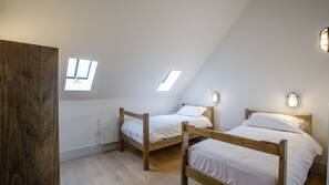 Premium bedding, blackout curtains, soundproofing, free WiFi