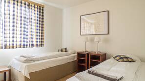 Blackout drapes, free WiFi, linens