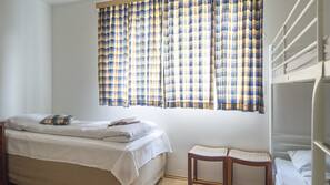 Blackout drapes, free WiFi, linens