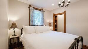 Premium bedding, pillowtop beds, laptop workspace, iron/ironing board