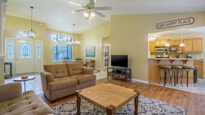 Flat-screen TV, Netflix, DVD player, foosball