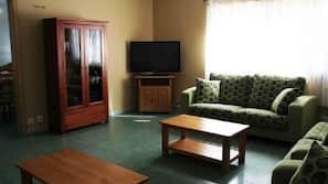 TV, DVD player, foosball
