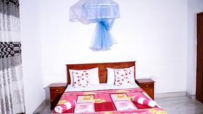 Down comforters, memory foam beds, desk, free WiFi