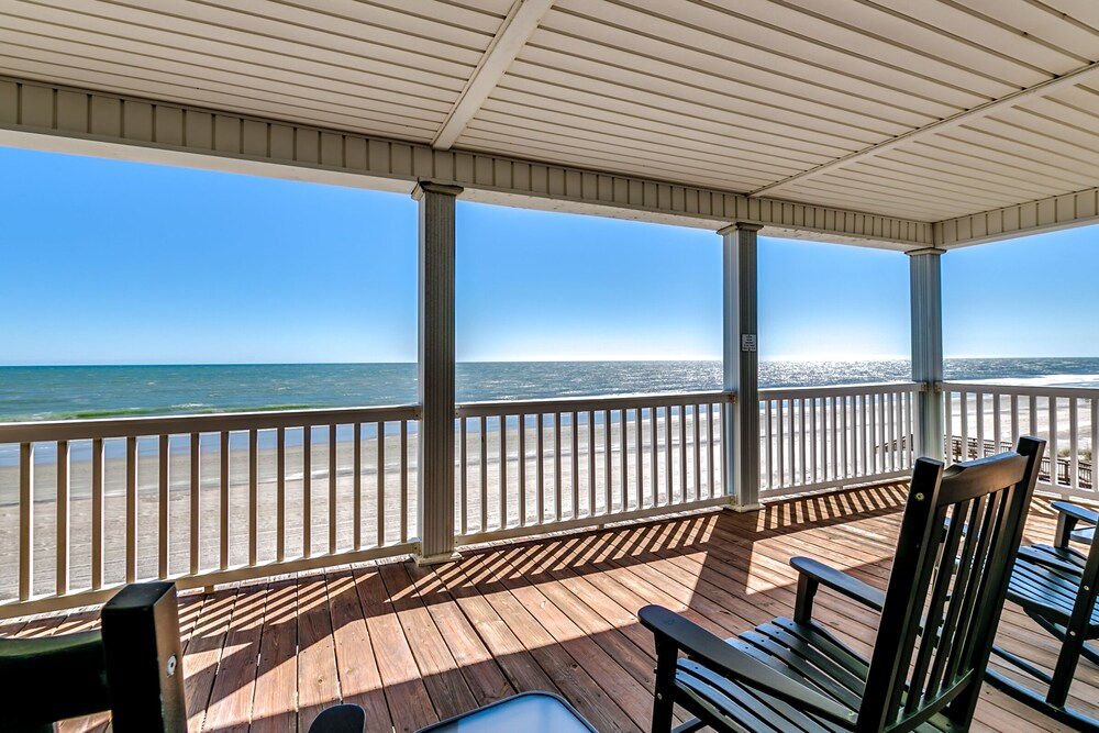 Massive oceanfront duplex with 6 bdrms/6 ba on each side; total 12 bdrms/12 ba