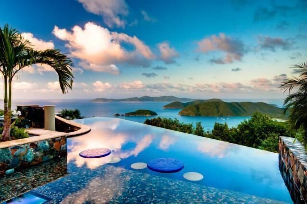 Best Views & Pool Deck on St John Just up the Hill From Cinnamon Bay Beach in St John, British Virgin Islands