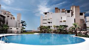 Indoor pool, 2 outdoor pools, open 10:00 AM to 9:00 PM, pool loungers