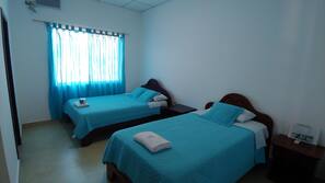 Down comforters, blackout drapes, iron/ironing board, free WiFi