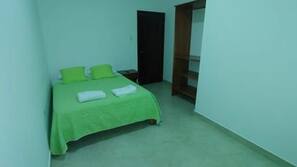 Down comforters, blackout drapes, iron/ironing board, free WiFi