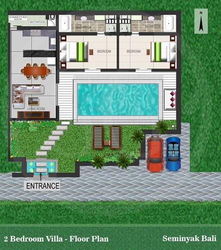 2 Bedroom Private Pool Villa Walk To Shops Beach Daily