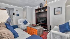 TV, fireplace, DVD player, video library