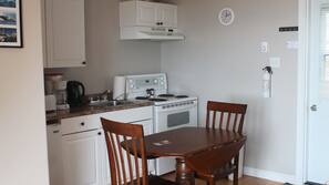 Fridge, microwave, stovetop