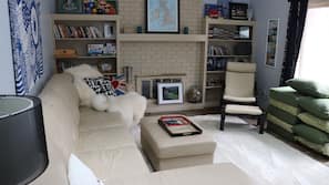 TV, video-game console, books, music library
