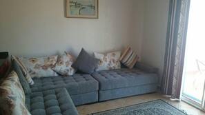 Een 56-inch plasmatelevisie met satellietzenders