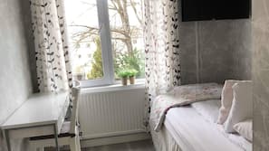 Desk, free WiFi, linens