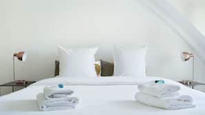 2 bedrooms, blackout curtains, iron/ironing board, cots/infant beds