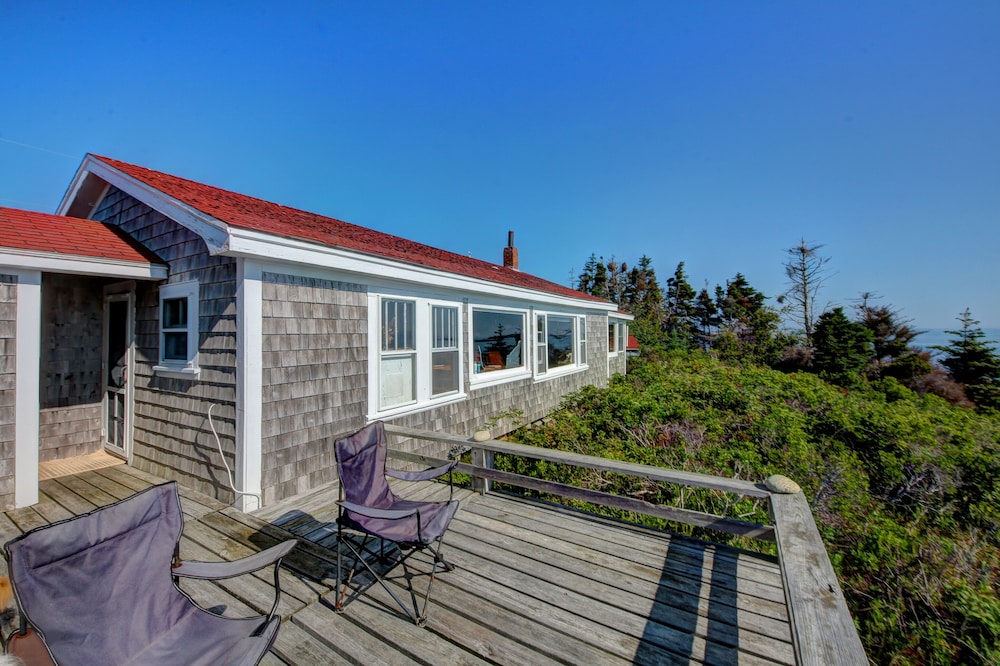 Traditional Beach Camps On Ocean Next To Markey's Beach, Matinicus