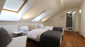 Blackout drapes, iron/ironing board, free WiFi, linens
