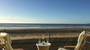 On the beach, beach towels