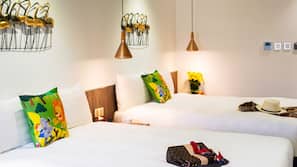 Premium bedding, down comforters, in-room safe, individually decorated
