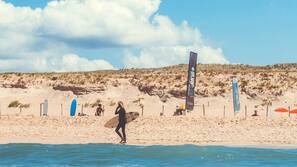Plage à proximité, sable blanc, 5 bars de plage, surf
