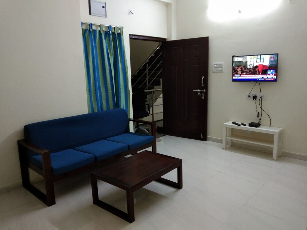 Living room, 2 Bedroom Apartment near Basavatarakam Indo American Cancer Hospital.