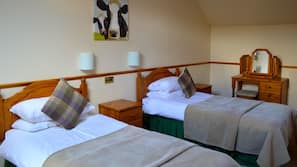 2 bedrooms, blackout curtains, iron/ironing board, free cots/infant beds