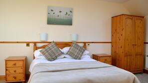 2 bedrooms, blackout curtains, iron/ironing board, free cots/infant beds