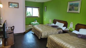 Desk, blackout drapes, rollaway beds, free WiFi