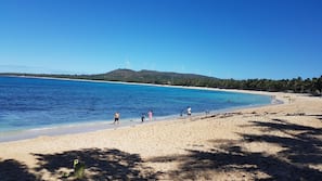 Private beach, white sand, sun loungers, beach massages