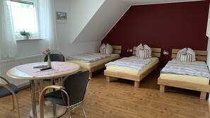 Blackout curtains, free WiFi, linens