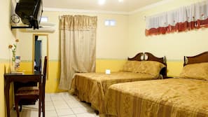 Blackout drapes, iron/ironing board, free WiFi, bed sheets