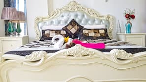 Blackout curtains, iron/ironing board, free cots/infant beds, free WiFi