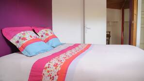 Individually decorated, individually furnished, desk, iron/ironing board