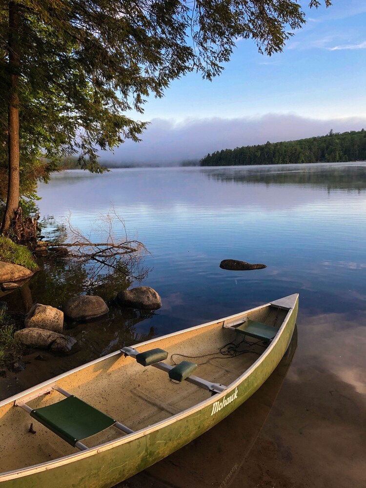 Waterfront 4 Season Cabin on Lake Colby in Saranac Lake furnished in ADK Decor