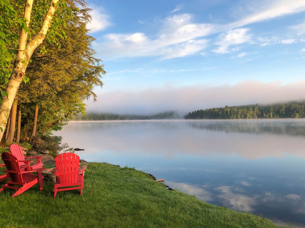 Waterfront 4 Season Cabin on Lake Colby in Saranac Lake furnished in ADK Decor