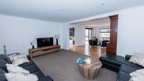 Flat-screen TV, video game console, DVD player