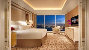 Premium bedding, down comforters, pillowtop beds, minibar