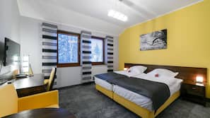 Egyptian cotton sheets, premium bedding, desk, laptop workspace