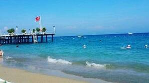 Private beach nearby, sun loungers, beach umbrellas